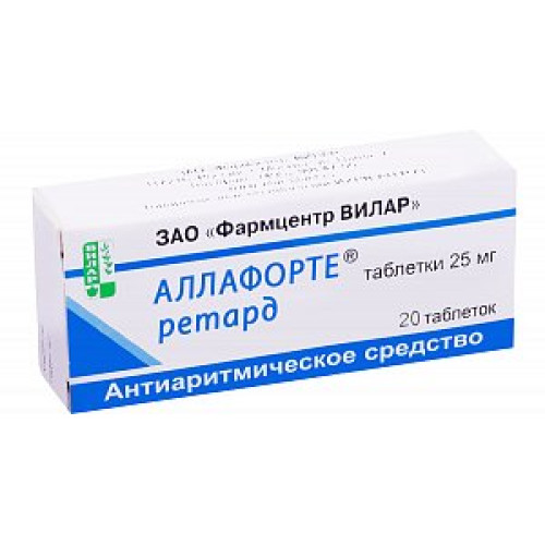 Аллафорте таблетки пролонгированного действия 25 мг 20шт. Аллафорте таблетки пролонгированного действия 25 мг 20шт.