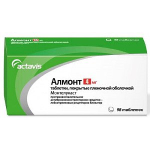 Алмонт таблетки жевательные 4 мг 98 шт. Алмонт таблетки жевательные 4 мг 98 шт.