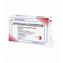 Артикаин-Бинергия раствор для инъекций 20 мг/мл картридж 1,7 мл 10 шт.