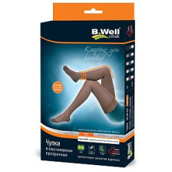 B.Well Чулки Jw-222 140D р.2, 2 класс компрессии, Черные с ажурным верхом B.Well Чулки Jw-222 140D р.2, 2 класс компрессии, Черные с ажурным верхом