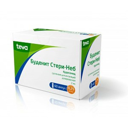 Буденит Стери-Неб суспензия для ингаляций дозированная 0,25 мг/мл ампулы 2 мл 60 шт.