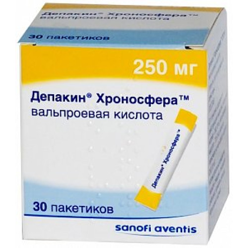 Депакин Хроносфера гранулы с пролонгированным высвобождением 250 мг пакетики 30 шт.