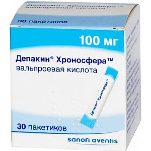 Депакин Хроносфера гранулы с пролонгированным высвобождением для приема внутрь 100 мг пакетики 30 шт.