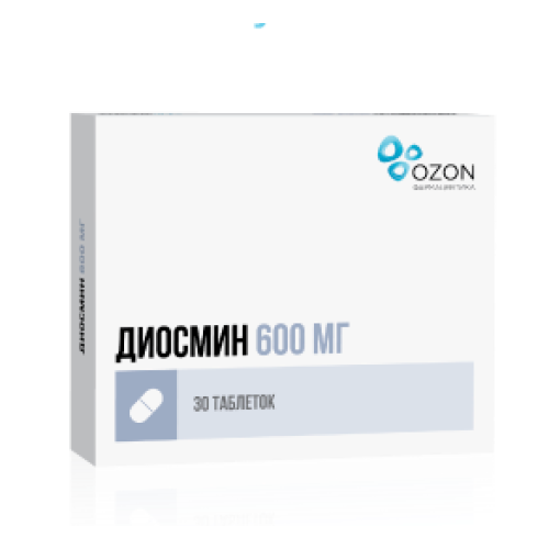 Диосмин таблетки покрытые пленочной оболочкой 600 мг 30 шт. Озон