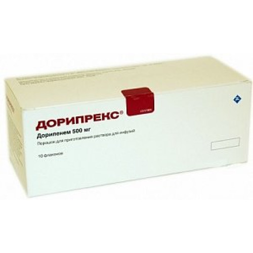 Дорипрекс порошок для приготовления раствора для инфузий 500 мг флакон 1 шт.