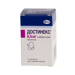 Достинекс таблетки 0,5 мг 8 шт. Достинекс таблетки 0,5 мг 8 шт.