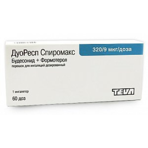 ДуоРесп Спиромакс порошок для ингаляций дозированный 320 мкг+9 мкг/доза 60 доз