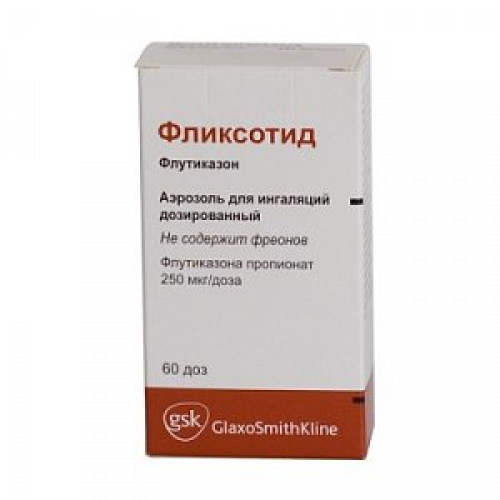 Фликсотид аэрозоль для ингаляций дозированный 250 мкг/доза 60 доз Фликсотид аэрозоль для ингаляций дозированный 250 мкг/доза 60 доз
