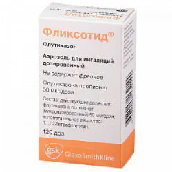 Фликсотид аэрозоль для ингаляций дозированный 50 мкг/доза 120 доз