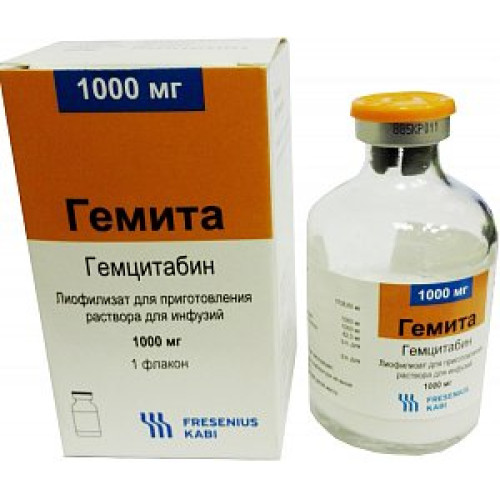 Гемита лиофилизат для приготовления раствора для инфузий 1000 мг флакон 1 шт.