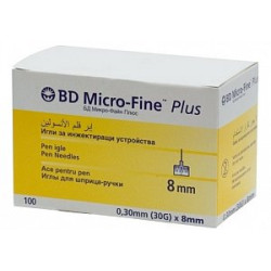 Иглы Micro-Fine+ 30G 0,3х8 мм 100 шт.