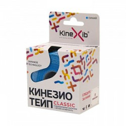 Кинезио-тейп Синий 5 м х 5 см KineXib Classic легкая активность