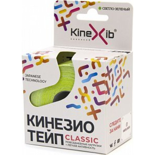 Кинезио-тейп Светло-Зеленый 5 м х 5 см KineXib Classic легкая активность