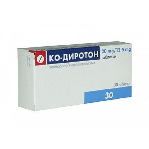 Ко-Диротон таблетки 20 мг+12,5 мг 30 шт.