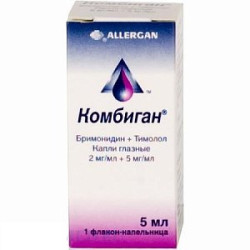 Комбиган капли глазные 2 мг/мл+5 мг/мл 5 мл Комбиган капли глазные 2 мг/мл+5 мг/мл 5 мл