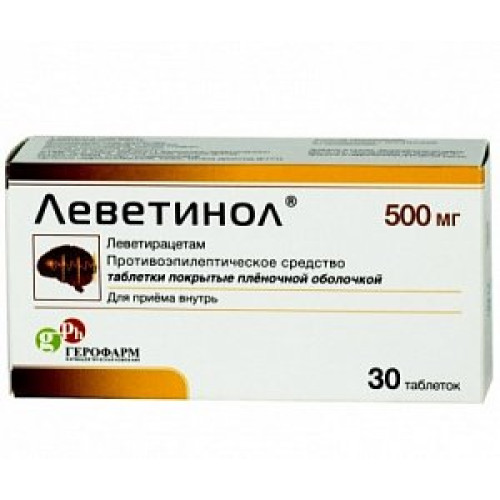 Леветинол таблетки покрытые пленочной оболочкой 500 мг 30 шт.