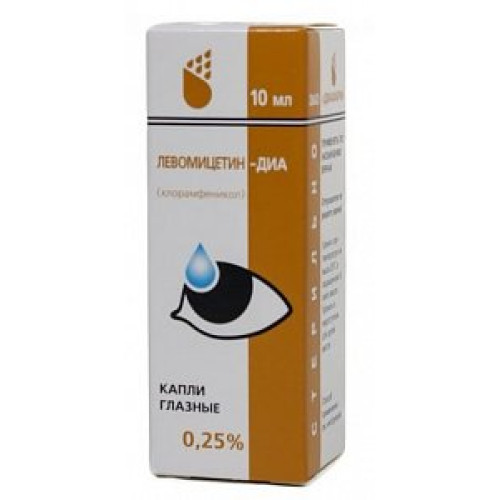 Левомицетин-ДИА капли глазные 0,25% флакон-капельница 10 мл