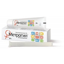 Метрогил гель вагинальный 1 % туба 30 г с аппликатором Метрогил гель вагинальный 1 % туба 30 г с аппликатором