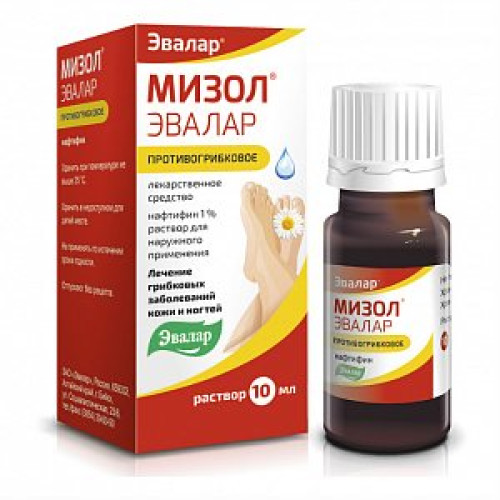 Мизол раствор для наружного применения 1% флакон 10 мл Эвалар Мизол раствор для наружного применения 1% флакон 10 мл Эвалар