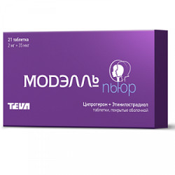 Модэлль Пьюр таблетки покрытые пленочной оболочкой 2мг+35мкг 21 шт. Модэлль Пьюр таблетки покрытые пленочной оболочкой 2мг+35мкг 21 шт.
