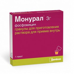 Монурал гранулы для приготовления раствора для приема внутрь 3 г пакетики 1 шт.