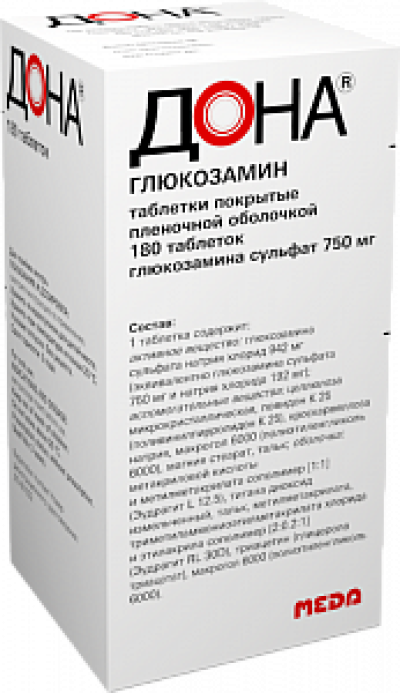 Дона таблетки покрытые пленочной оболочкой 750 мг 180 шт.