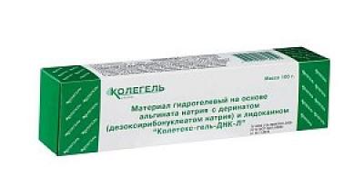 Колетекс-гель-ДНК-Л  материал гидрогелевый на основе альгината натрия с деринатом и лидокаином туба 100 г